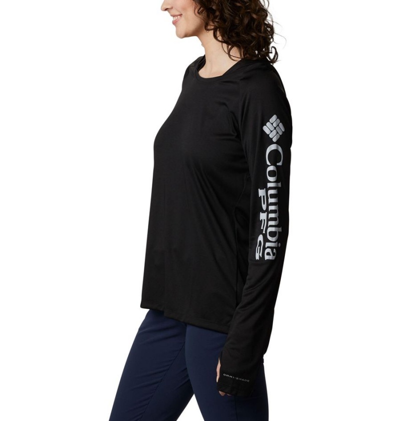 Black Columbia PFG Tidal Tee Women's Hoodie | 48975QOEK