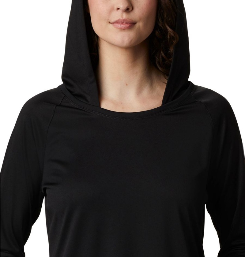 Black Columbia PFG Tidal Tee Women's Hoodie | 48975QOEK