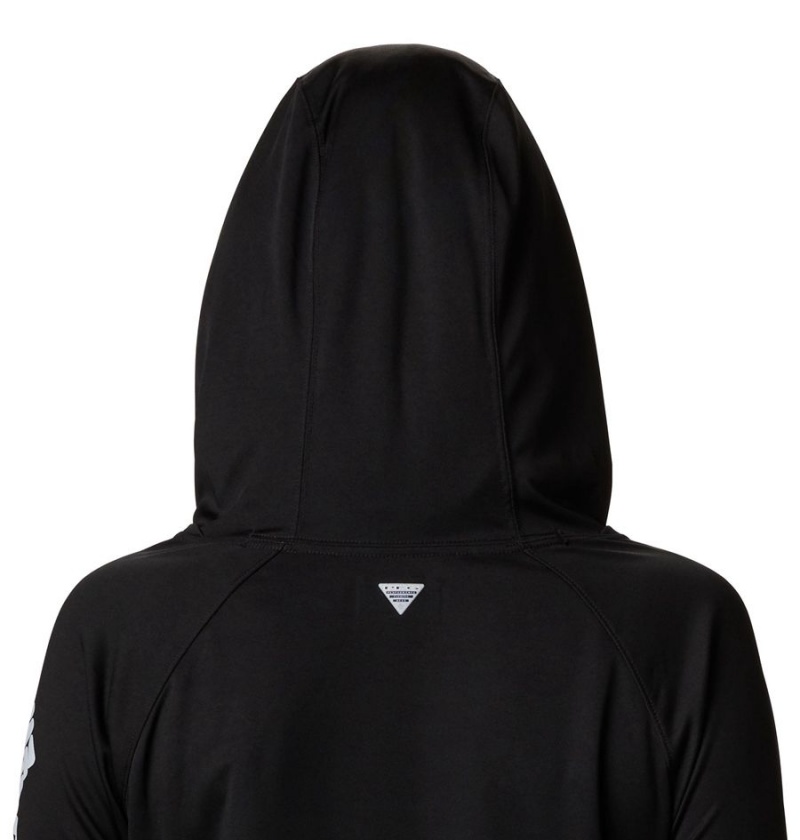 Black Columbia PFG Tidal Tee Women's Hoodie | 48975QOEK