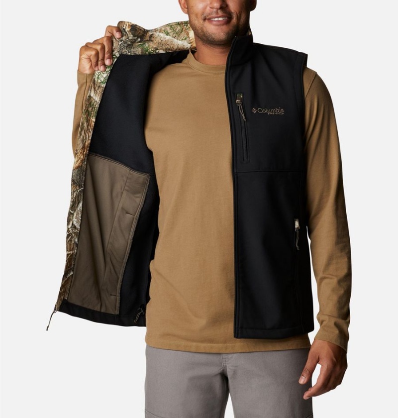 Black Columbia PHG Ascender Softshell Men's Vest | 70942TADE