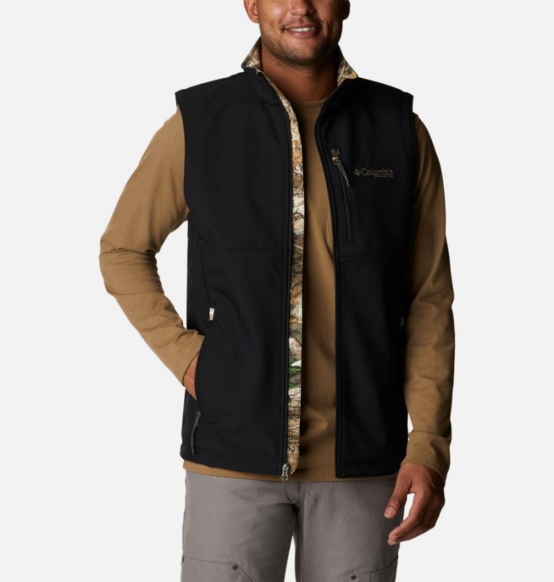 Black Columbia PHG Ascender Softshell Men's Vest | 70942TADE