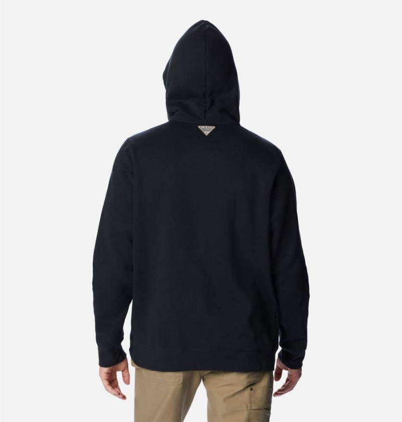 Black Columbia PHG Game Flag II Men's Hoodie | 41857IKBE