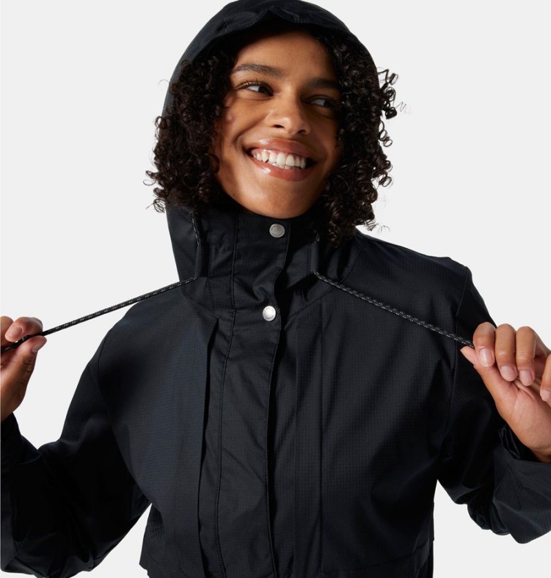 Black Columbia Pardon My Trench Women's Rain Jacket | 10286VNGI