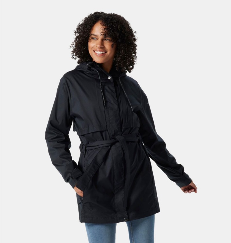 Black Columbia Pardon My Trench Women\'s Rain Jacket | 10286VNGI