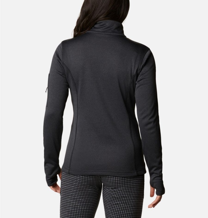 Black Columbia Park View Grid Half Zip Fleece Women's Pullover | 07692BOMV