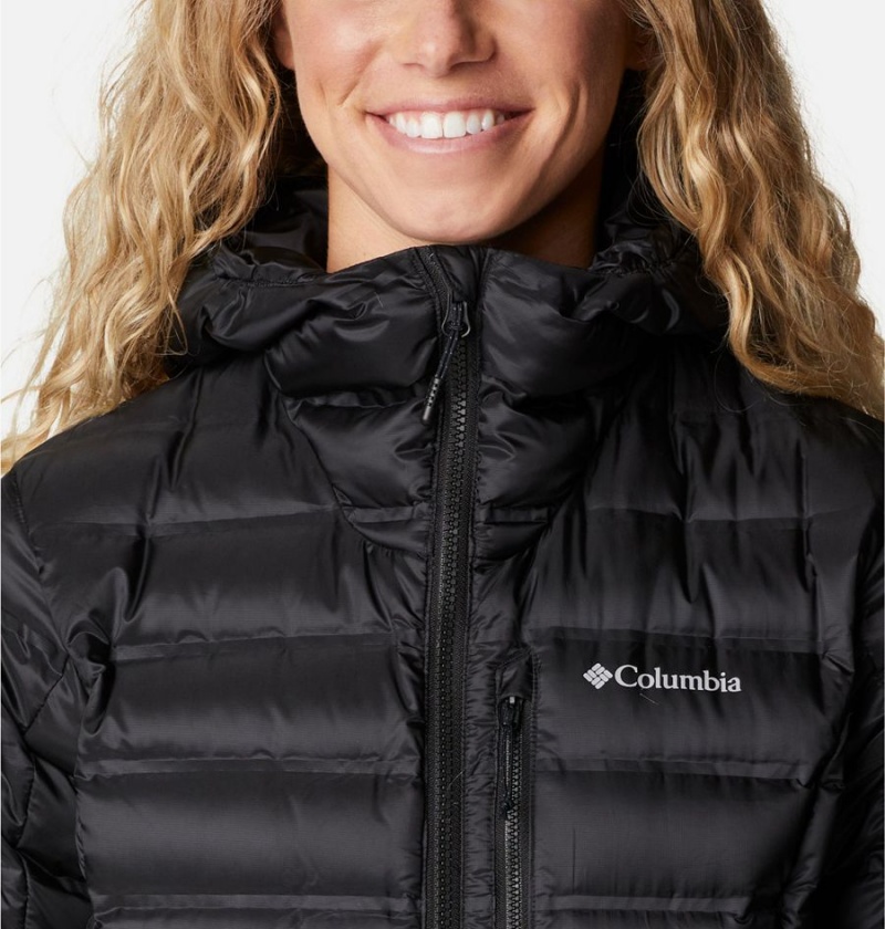 Black Columbia Pebble Peak Hooded Women's Puffer Jacket | 18576IWMV