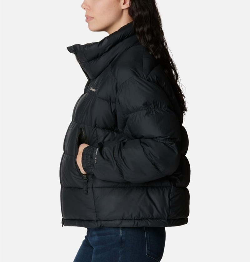 Black Columbia Pike Lake II Cropped Women's Puffer Jacket | 92751WQMA