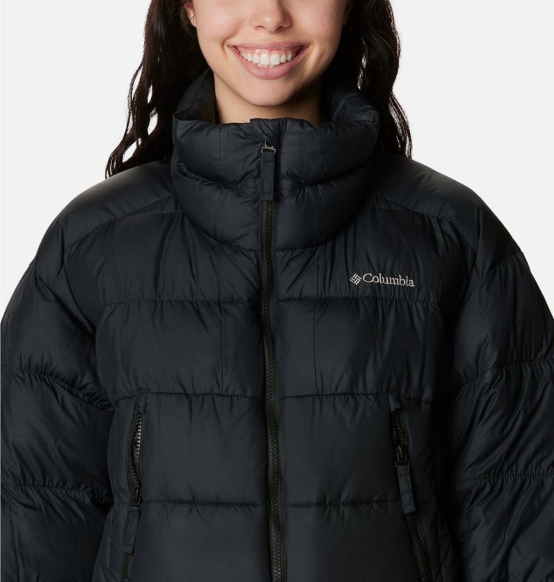 Black Columbia Pike Lake II Cropped Women's Puffer Jacket | 92751WQMA