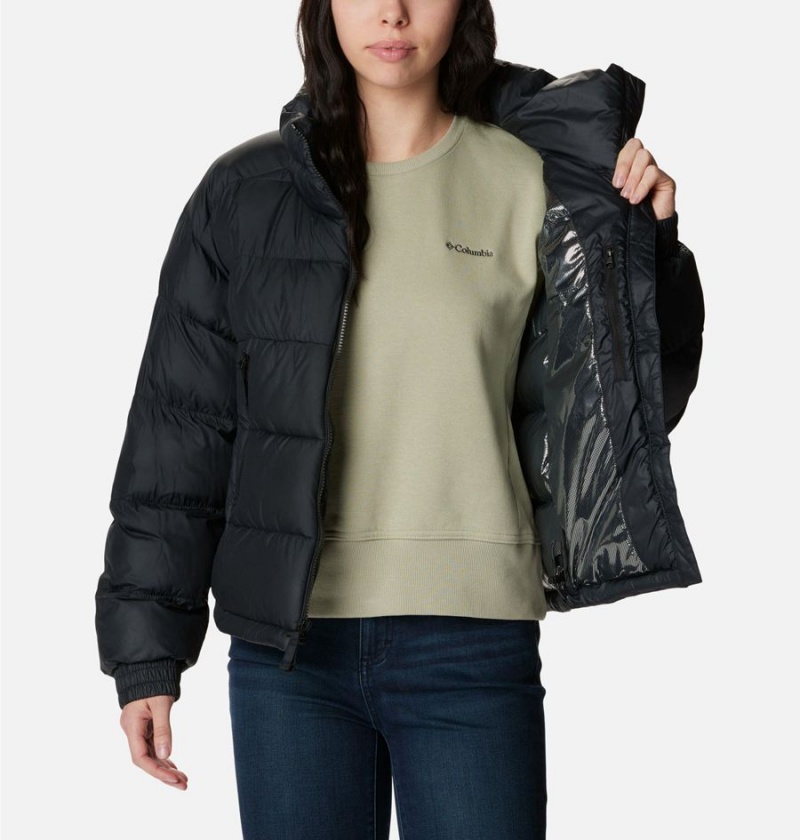 Black Columbia Pike Lake II Cropped Women's Puffer Jacket | 92751WQMA