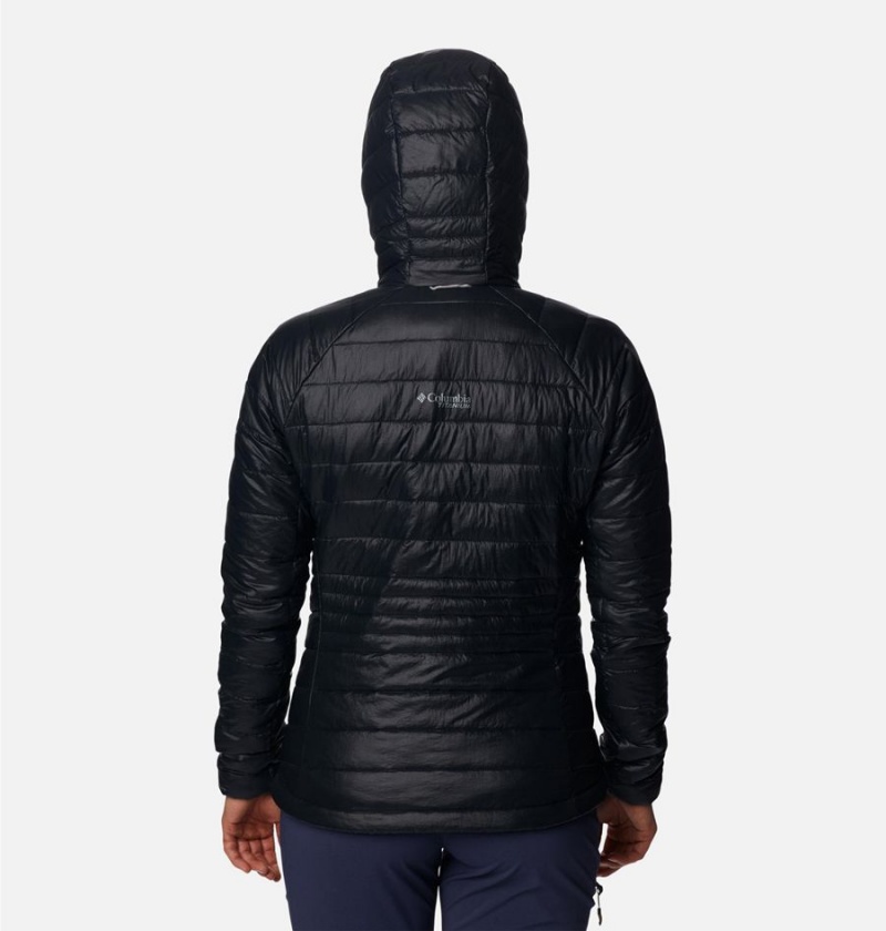 Black Columbia Platinum Peak Hooded Women's Puffer Jacket | 16039TXGN