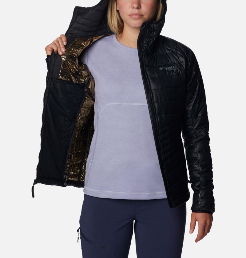 Black Columbia Platinum Peak Hooded Women's Puffer Jacket | 16039TXGN