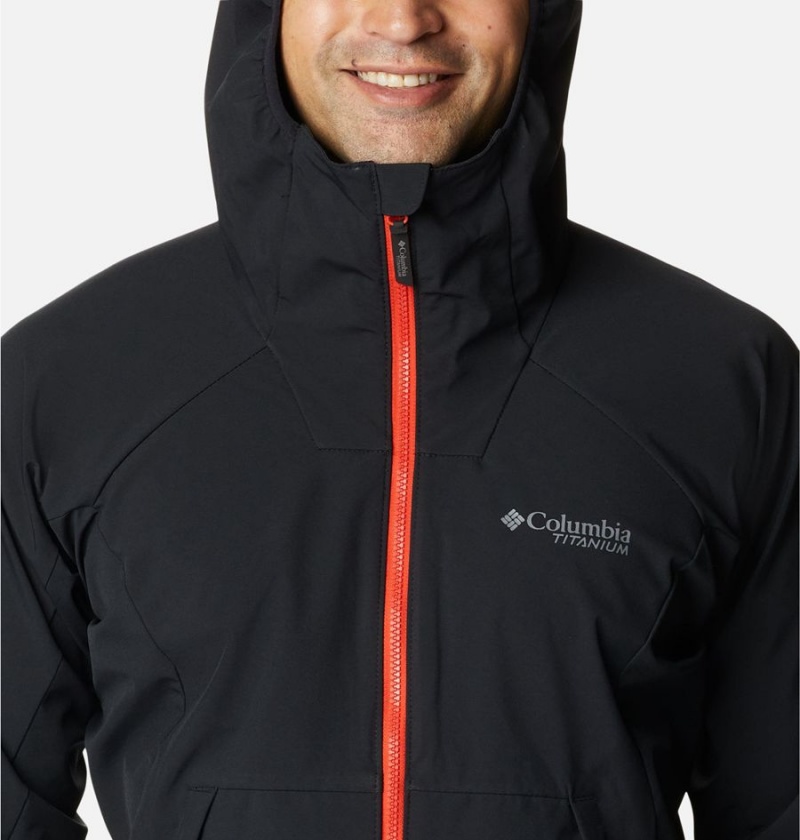 Black Columbia Platinum Peak Men's Softshell Jackets | 41928UIFS