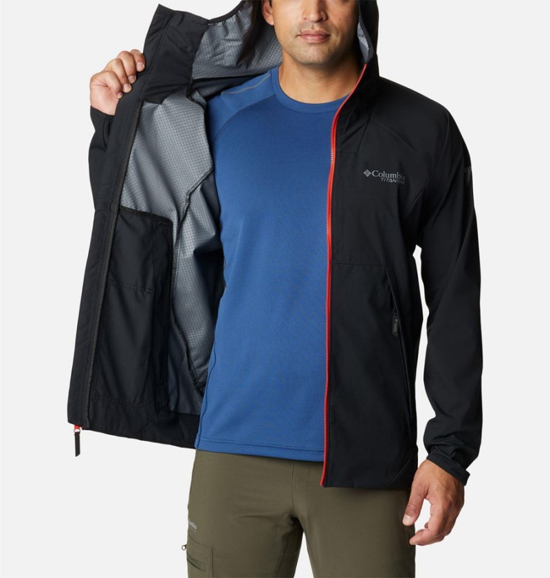 Black Columbia Platinum Peak Men's Softshell Jackets | 41928UIFS