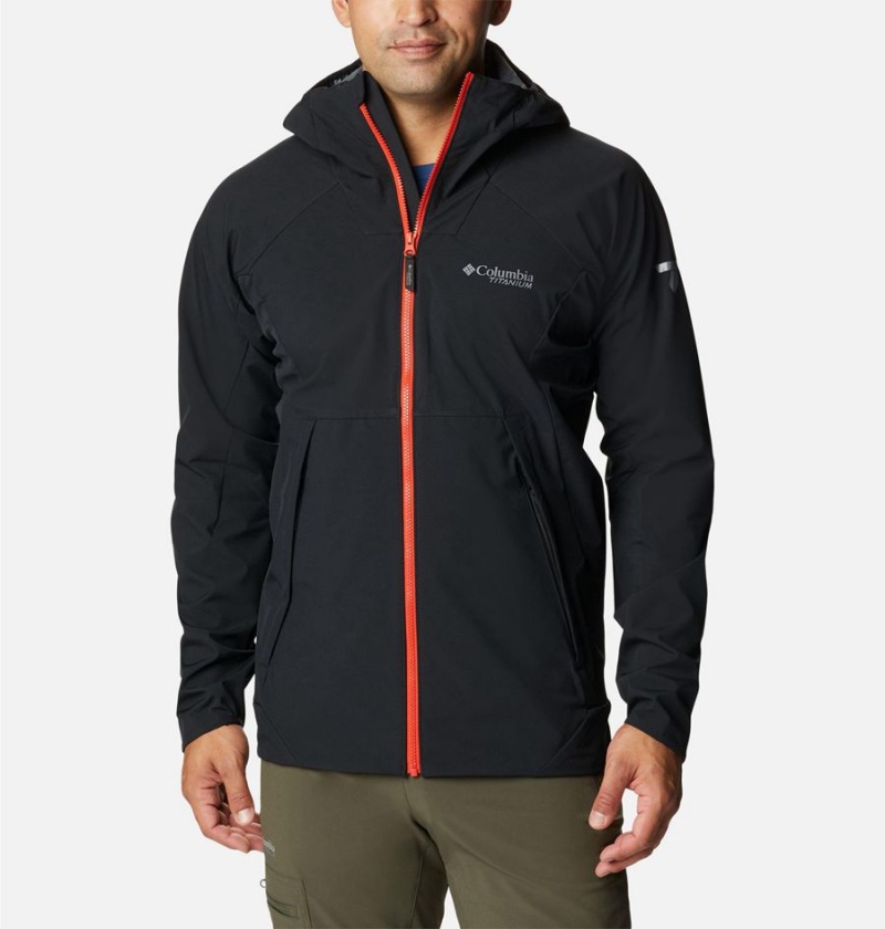 Black Columbia Platinum Peak Men\'s Softshell Jackets | 41928UIFS