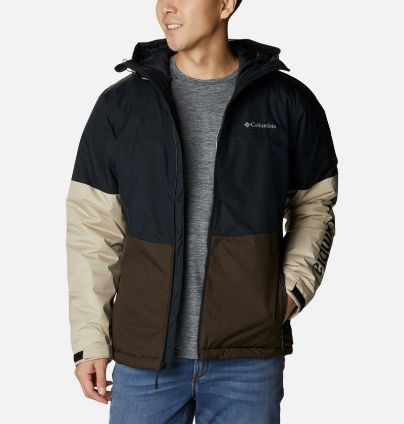 Black Columbia Point Park Insulated Men's Puffer Jacket | 36219CNLS