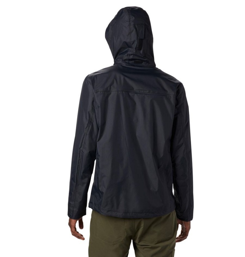 Black Columbia Pouration Men's Rain Jacket | 27581XGBJ