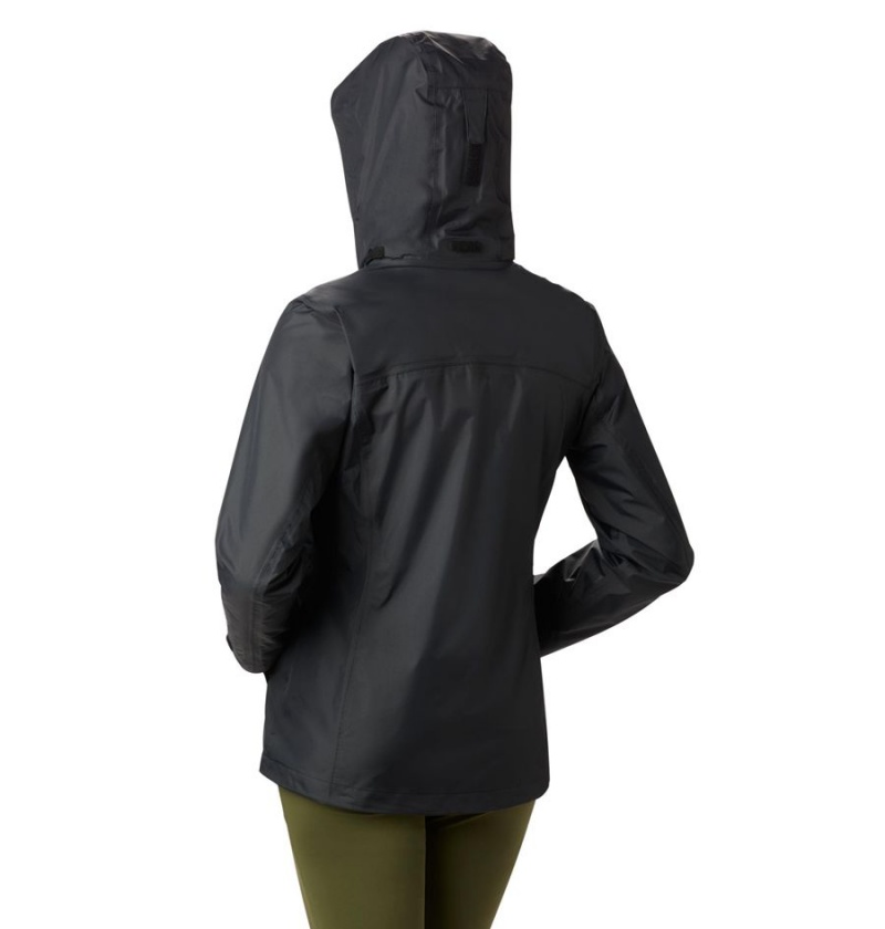 Black Columbia Pouration Women's Rain Jacket | 81760LFPO