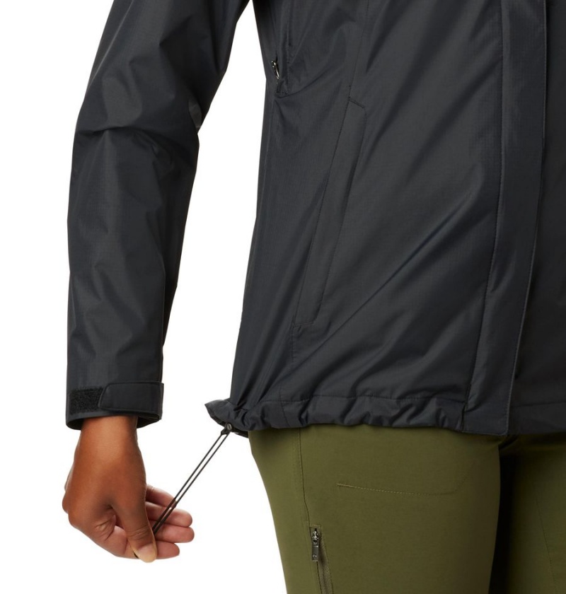 Black Columbia Pouration Women's Rain Jacket | 81760LFPO