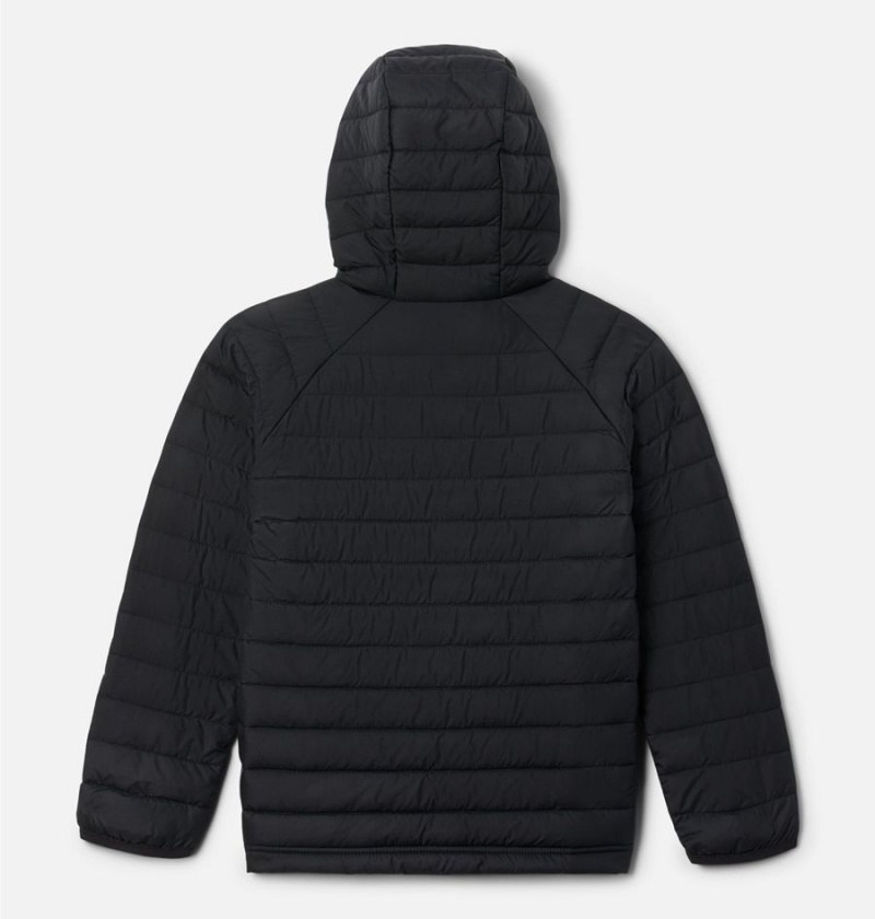 Black Columbia Powder Lite Hooded Kids' Jacket | 47052TSBP