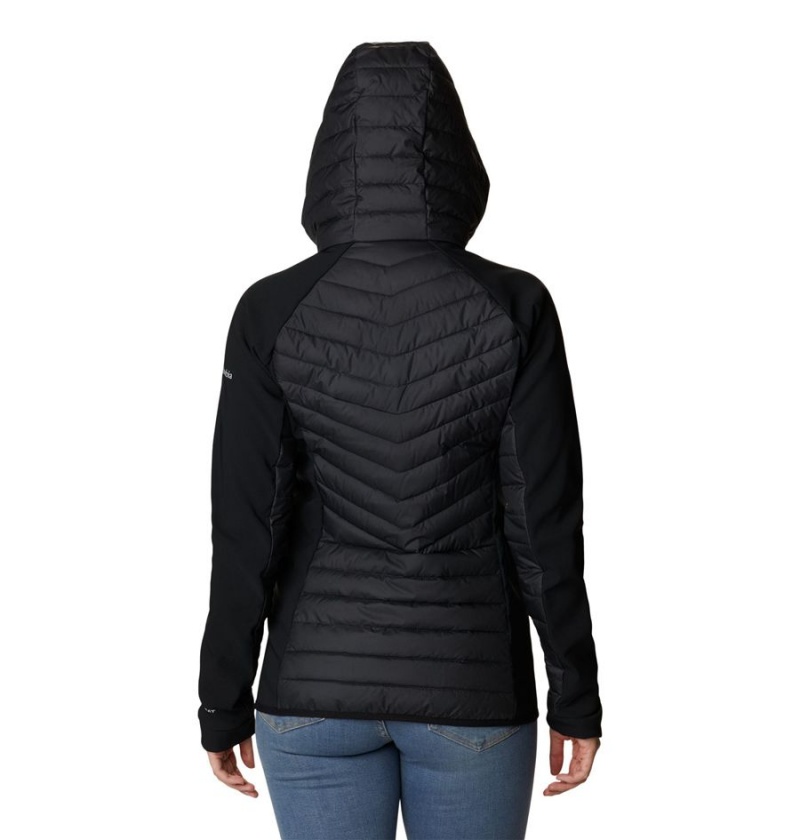 Black Columbia Powder Lite Hybrid Hooded Women's Puffer Jacket | 10849BQZK