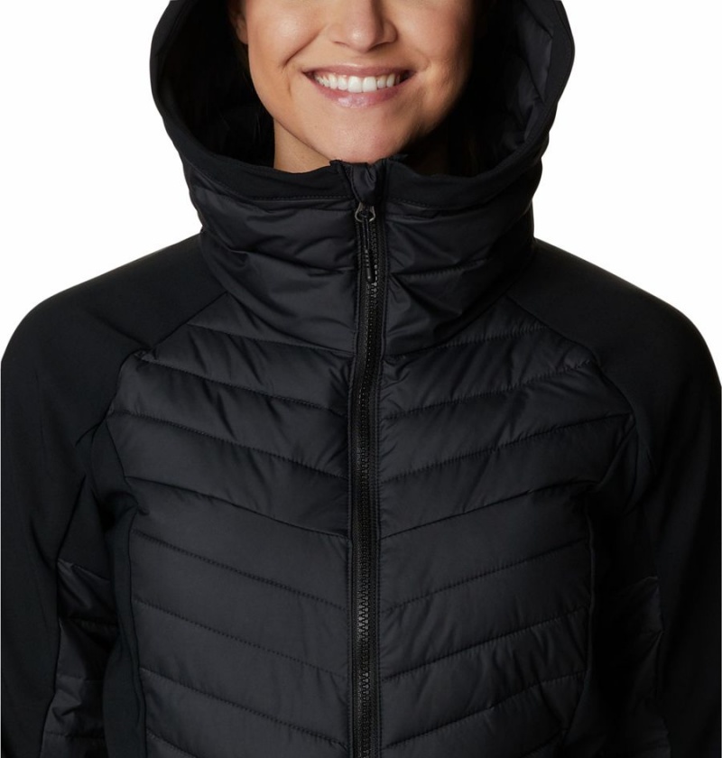 Black Columbia Powder Lite Hybrid Hooded Women's Puffer Jacket | 10849BQZK