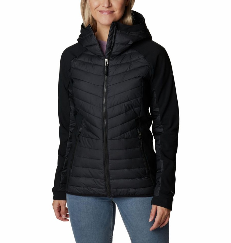 Black Columbia Powder Lite Hybrid Hooded Women\'s Puffer Jacket | 10849BQZK