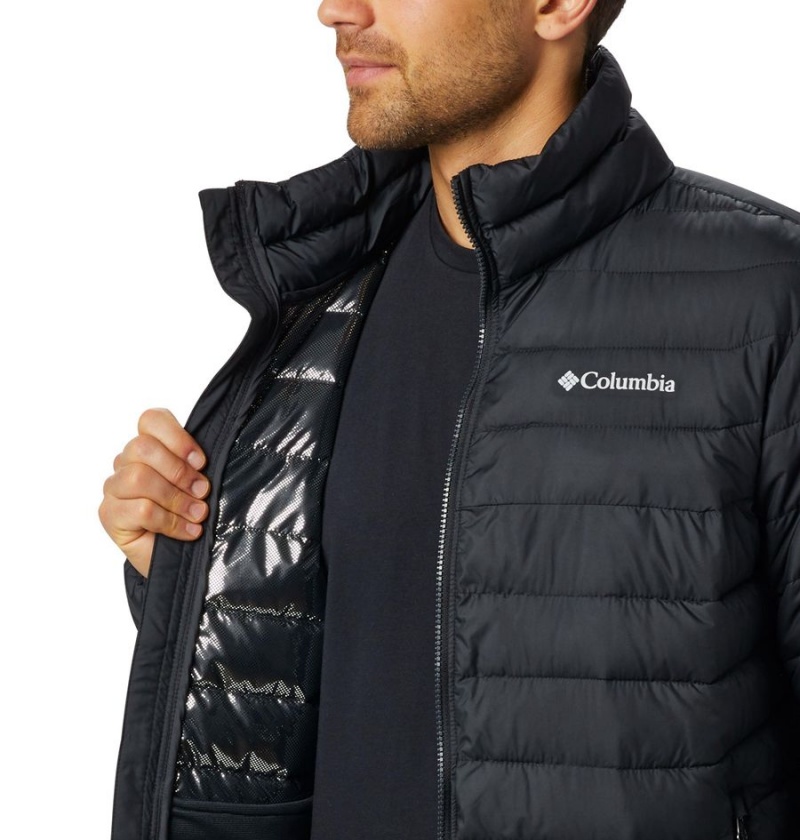 Black Columbia Powder Lite Insulated Men's Puffer Jacket | 81624UEAB