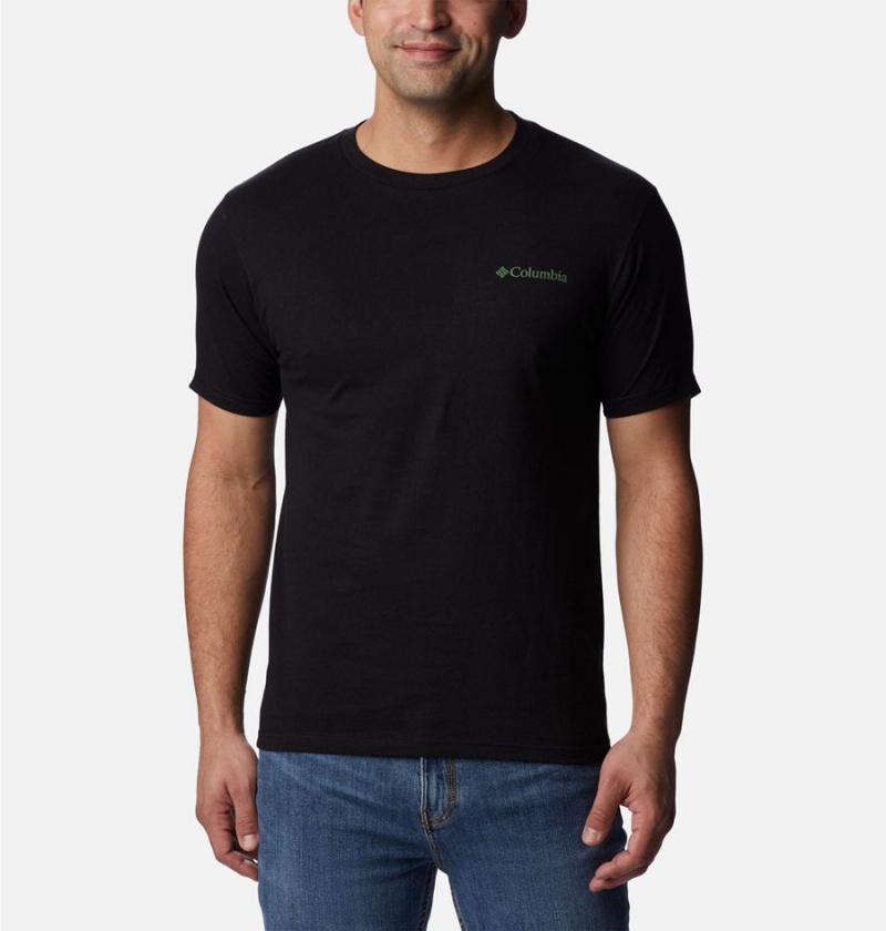 Black Columbia Ridge Graphic Men's T-Shirt | 47028DOBX