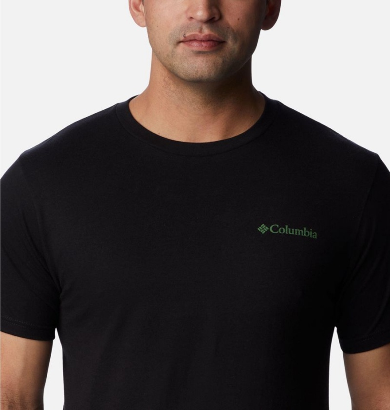 Black Columbia Ridge Graphic Men's T-Shirt | 47028DOBX