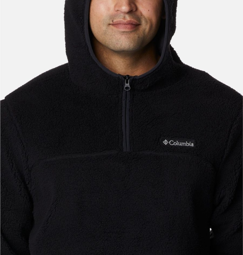 Black Columbia Rugged Ridge III Sherpa Pullover Men's Hoodie | 52078HKYB