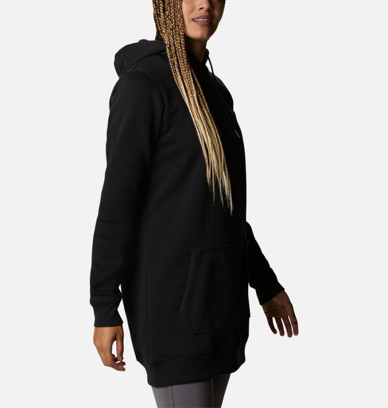 Black Columbia Rush Valley Long Women's Hoodie | 43721BJRI