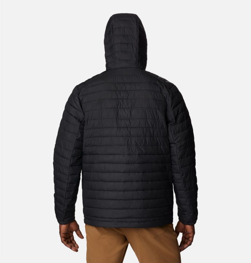 Black Columbia Silver Falls Hooded Insulated Men's Puffer Jacket | 45316YFCZ