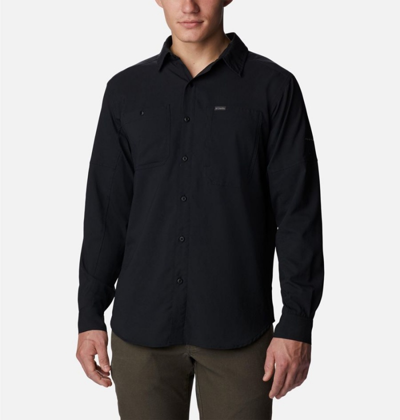 Black Columbia Silver Ridge Utility Lite Long Sleeve Men\'s Shirt | 64512BOMN