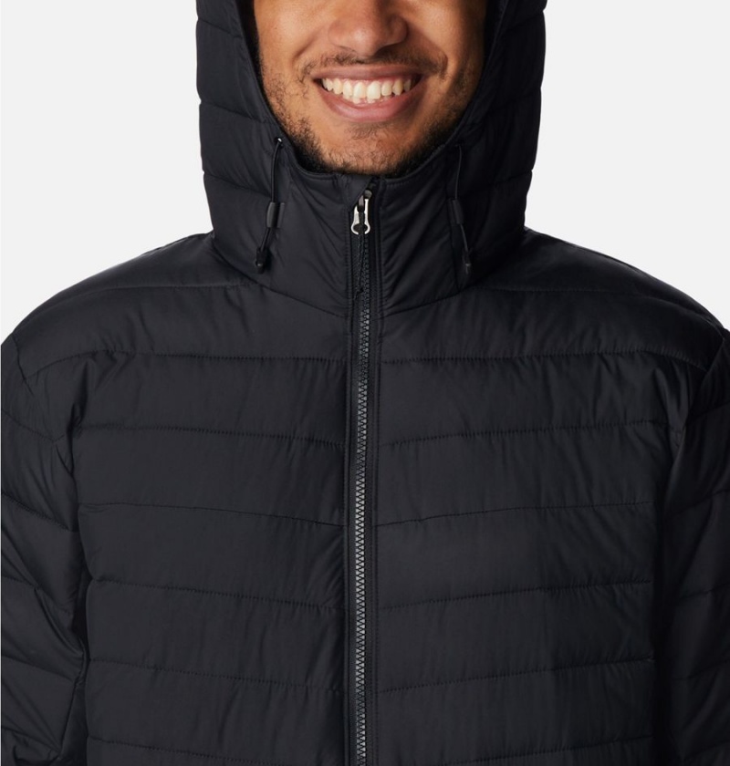 Black Columbia Slope Edge Hooded Insulated Men's Puffer Jacket | 96041KJZY