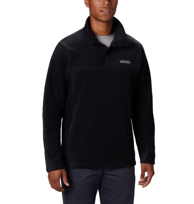 Black Columbia Steens Mountain Half Snap Fleece Men\'s Pullover | 58634WIBD