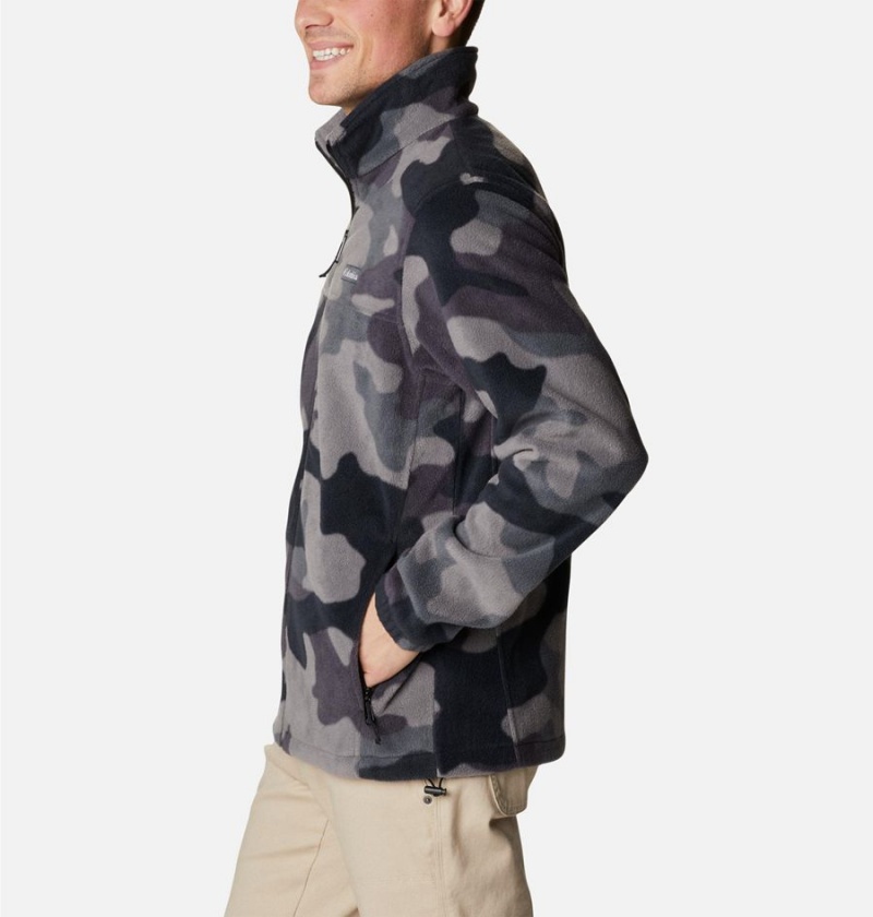 Black Columbia Steens Mountain Printed Men's Fleece Jacket | 58204SPHC