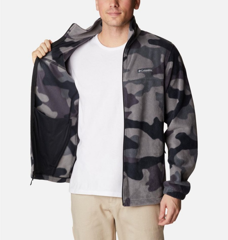 Black Columbia Steens Mountain Printed Men's Fleece Jacket | 58204SPHC