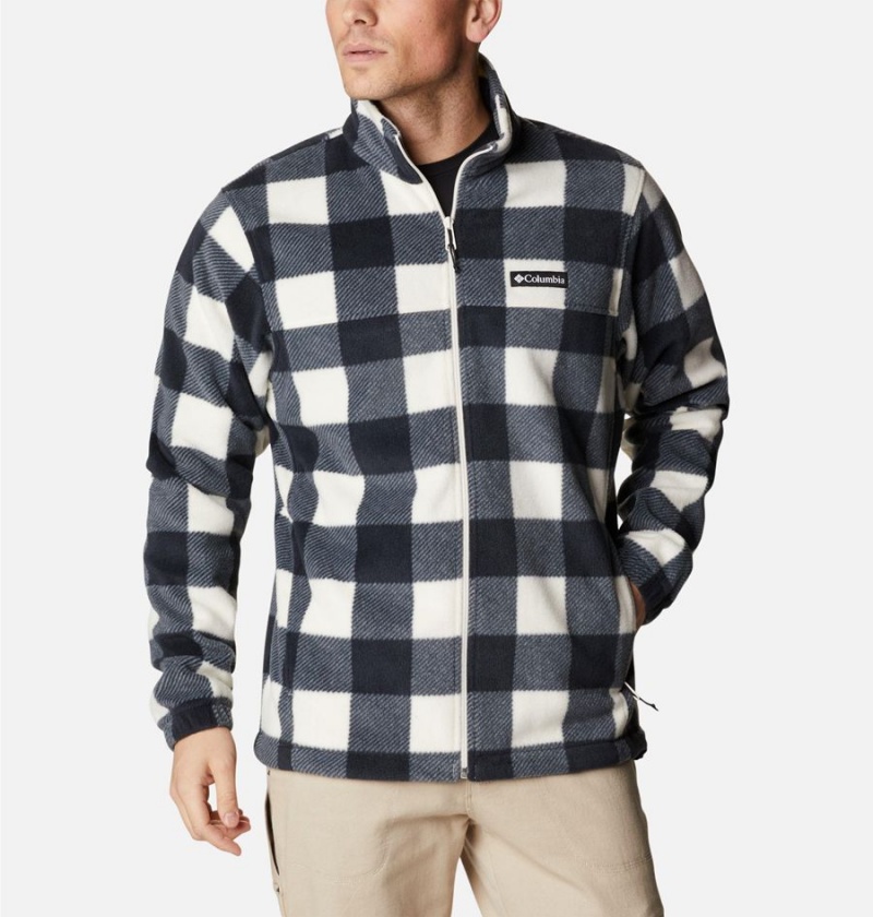 Black Columbia Steens Mountain Printed Men's Fleece Jacket | 40389YKZC