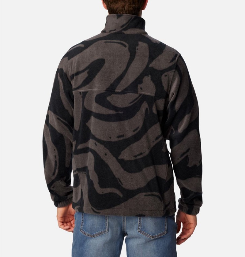 Black Columbia Steens Mountain Printed Men's Fleece Jacket | 24150EFSP