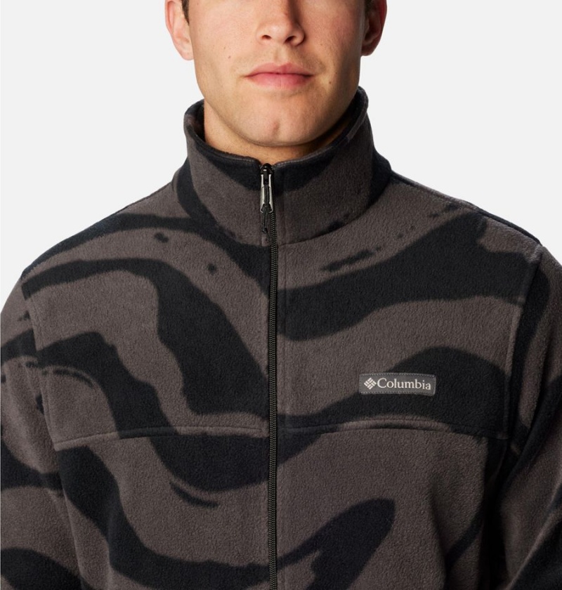 Black Columbia Steens Mountain Printed Men's Fleece Jacket | 24150EFSP