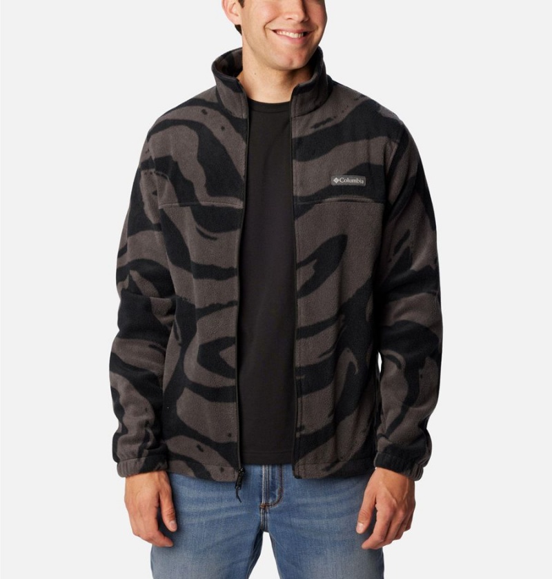 Black Columbia Steens Mountain Printed Men's Fleece Jacket | 24150EFSP