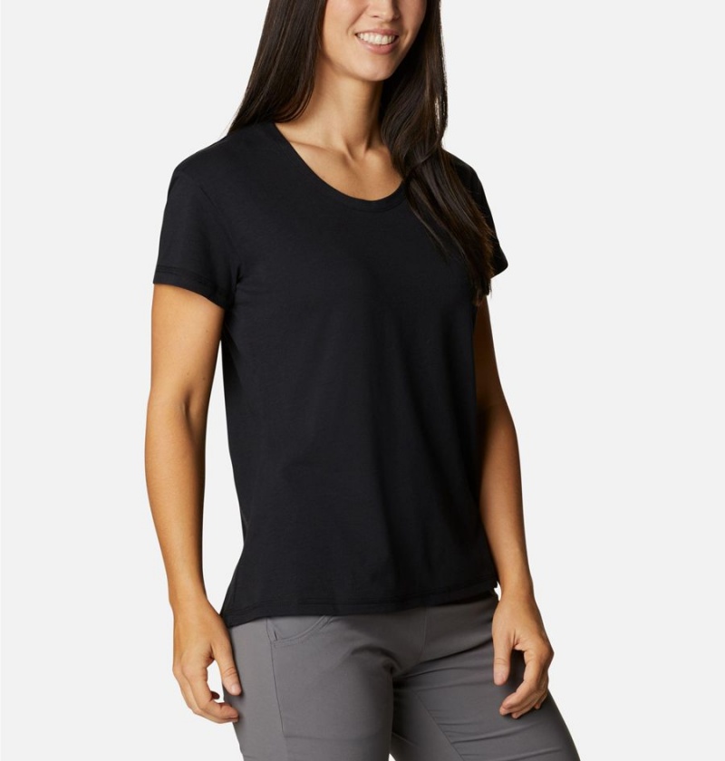 Black Columbia Sun Trek Women's T-Shirt | 89436ZPGJ