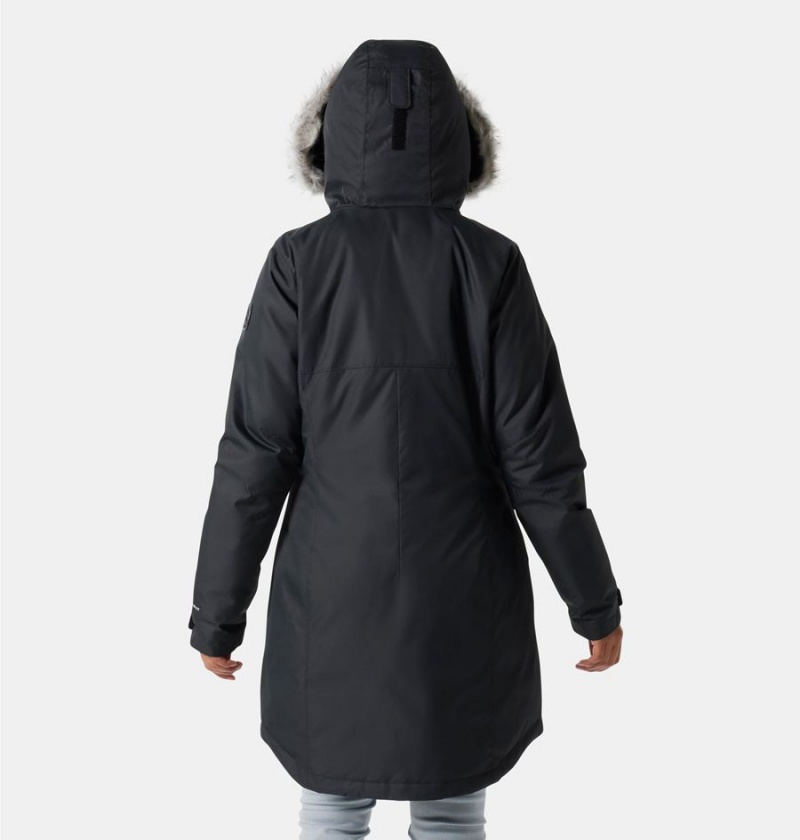 Black Columbia Suttle Mountain Long Insulated Women's Coats | 46852QURA