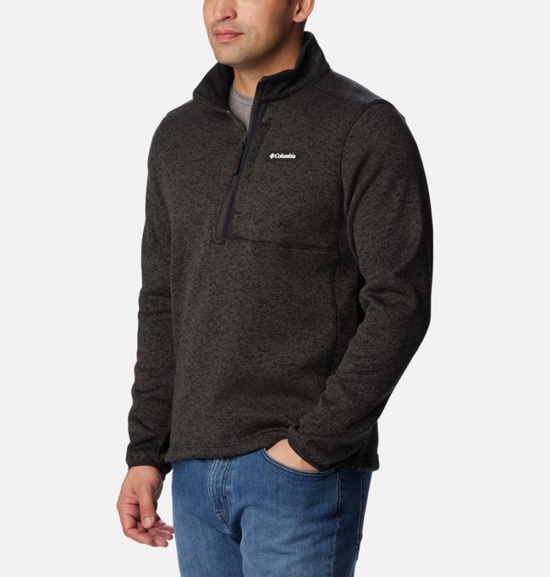 Black Columbia Sweater Weather Fleece Half Zip Men's Pullover | 45689FPXV