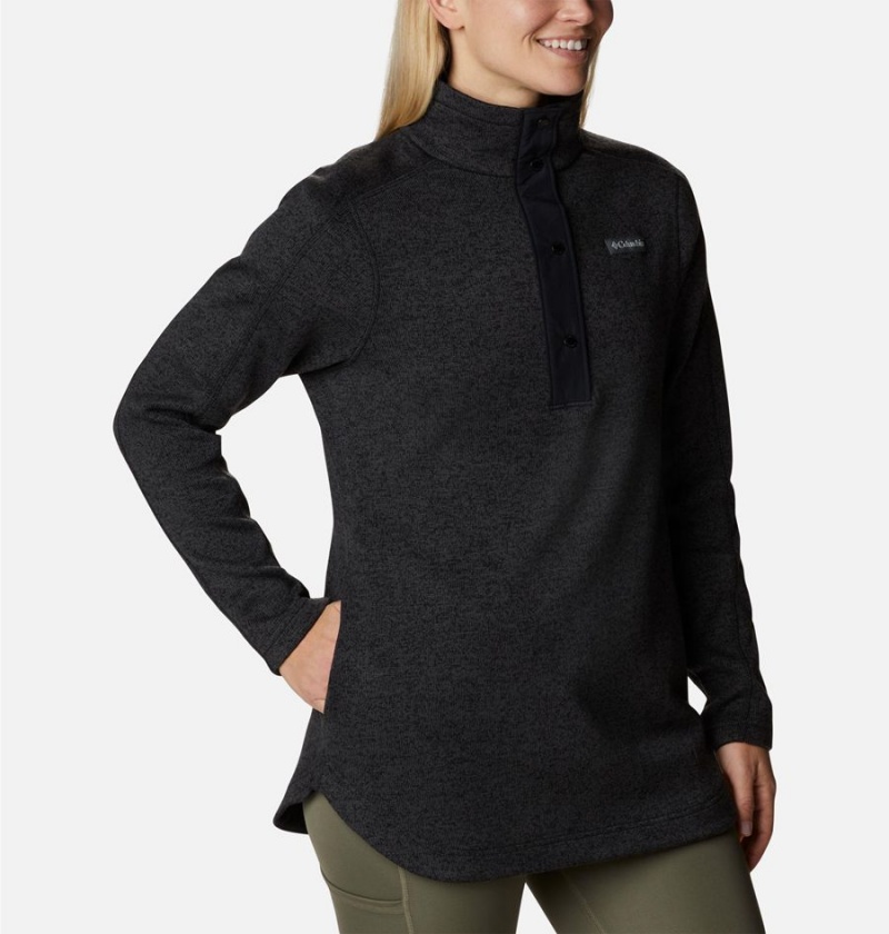 Black Columbia Sweater Weather Fleece Tunic Women's Pullover | 14529OFIG