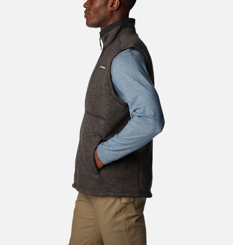 Black Columbia Sweater Weather Men's Vest | 93082ZASD