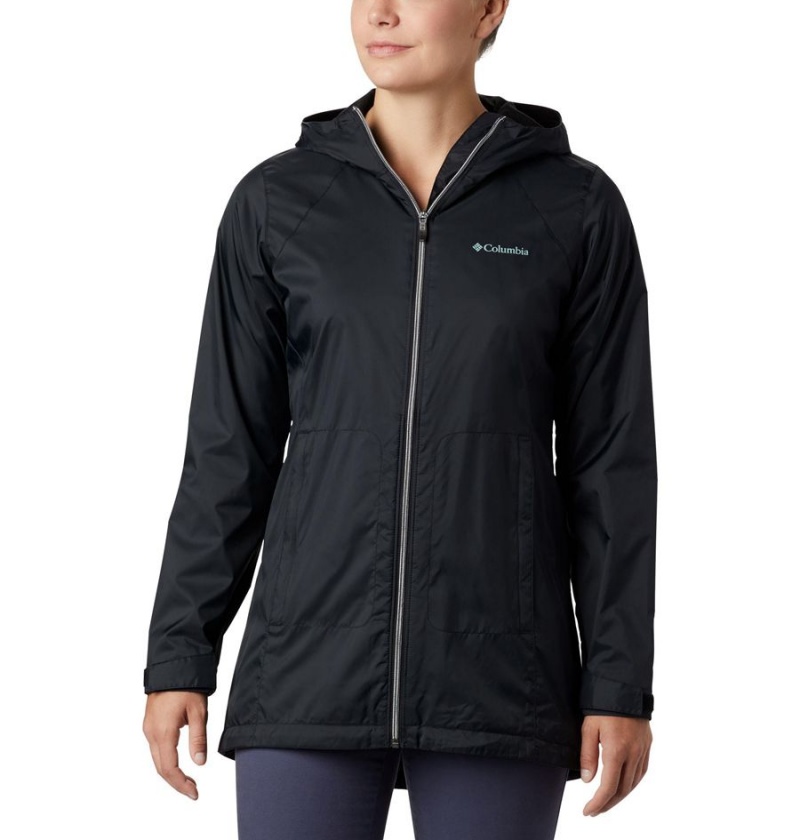 Black Columbia Switchback Lined Long Women\'s Rain Jacket | 59374IGMB