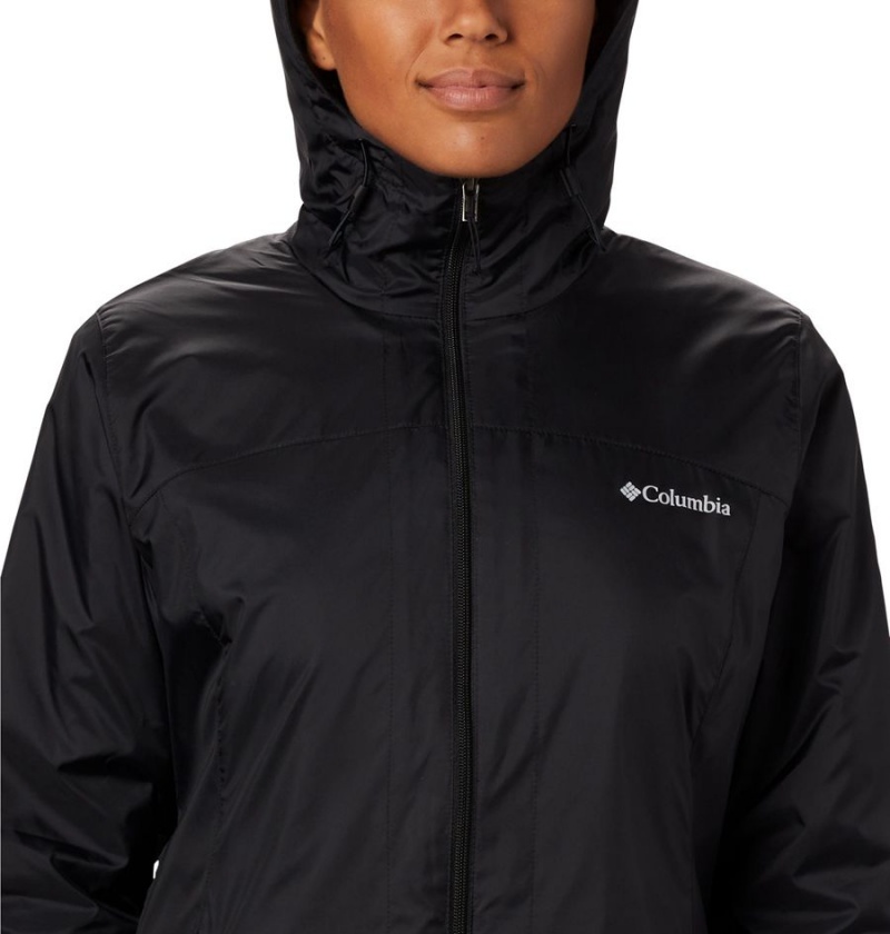 Black Columbia Switchback Sherpa Lined Women's Rain Jacket | 17263QVJG