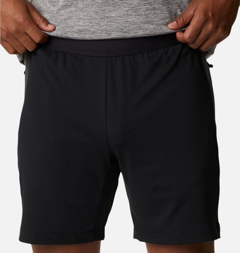 Black Columbia Tech Trail Knit Men's Shorts | 68041THNW