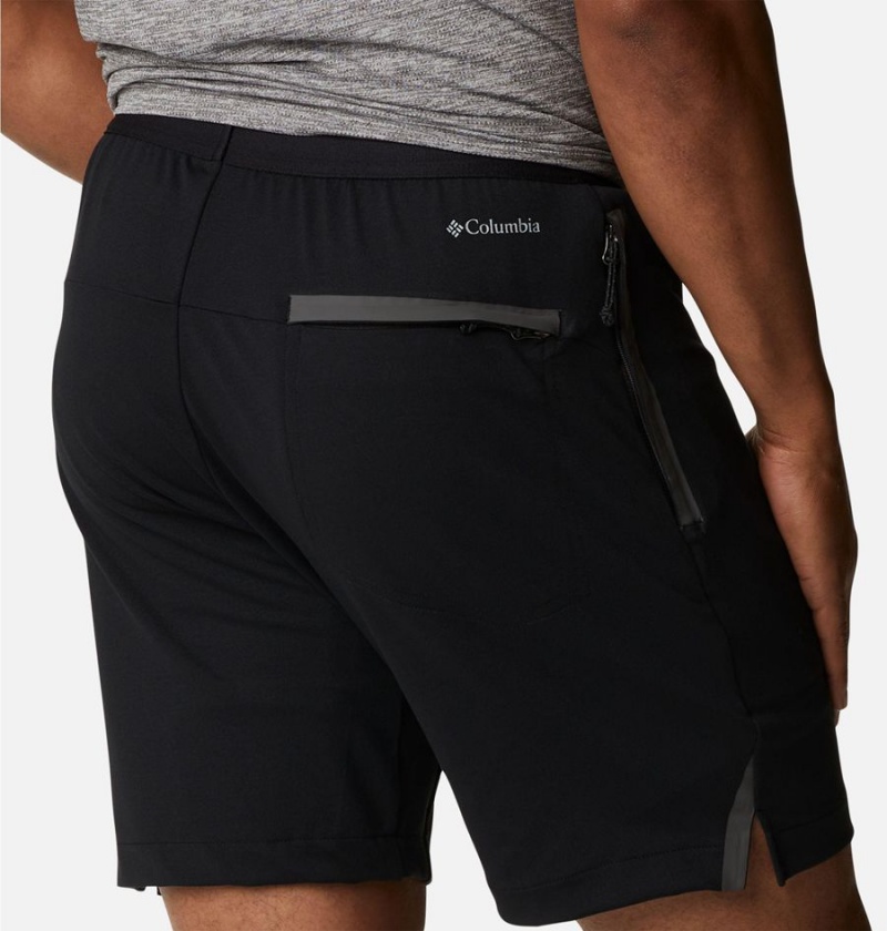 Black Columbia Tech Trail Knit Men's Shorts | 68041THNW